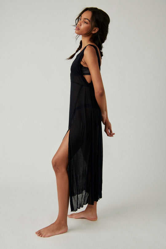 FREE PEOPLE - HAVE TO HAVE IT MAXI TEE COVER UP - BLACK