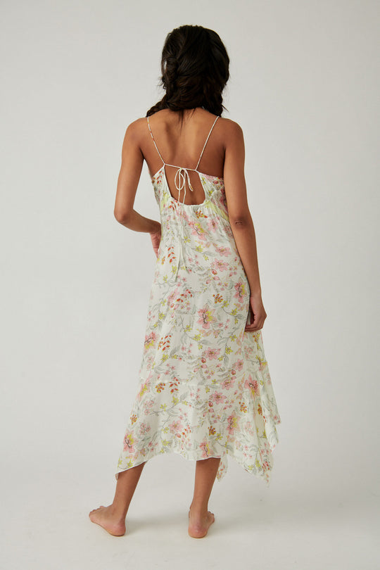 FREE PEOPLE - THERE SHE GOES PRINTED SLIP MAXI DRESS