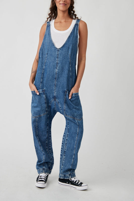 FREE PEOPLE - HIGH ROLLER JUMPSUIT - SAPPHIRE BLUE