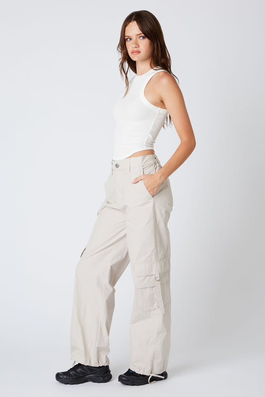 EXPLORE WITH ME NYLON CARGO PANTS - TAUPE