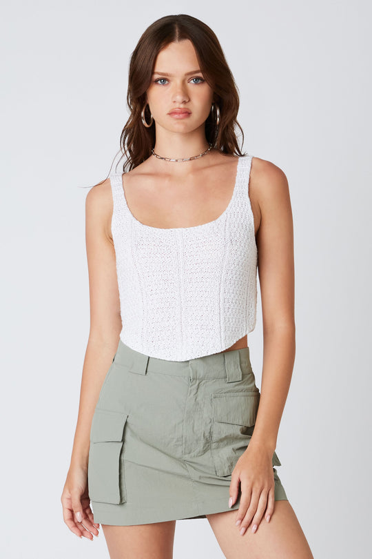 SUNSET BABE CROCHET KNIT CROPPED TANK TOP
