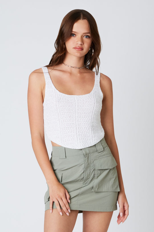 SUNSET BABE CROCHET KNIT CROPPED TANK TOP