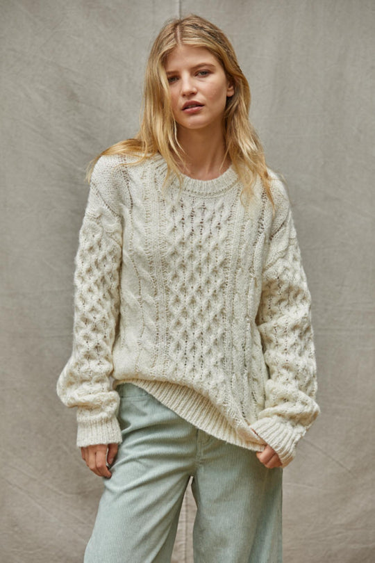 BY TOGETHER - MIDNIGHT TEA CABLE KNIT SWEATER - JAYDEN P BOUTIQUE