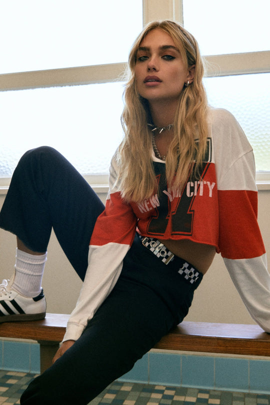DAYDREAMER - NEW YORK CITY 77 RUGBY POLO TOP. SHOP DAYDREAMER CLOTHING. ONLINE BOUTIQUES. SHOP ONLINE. 