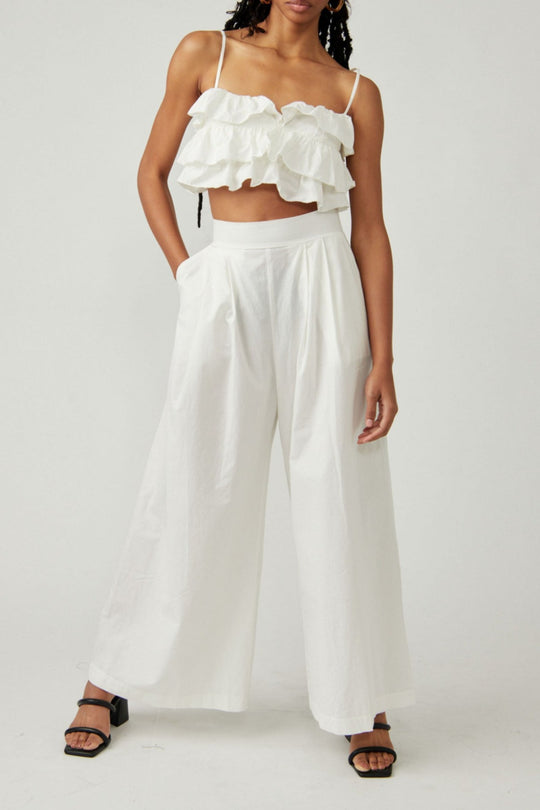 FREE PEOPLE - DANELLE HIGH RISE PANT - OPTIC WHITE
