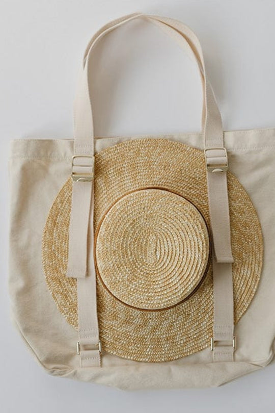 GIGI PIP - CANVAS HAT CARRYING TOTE - NATURAL