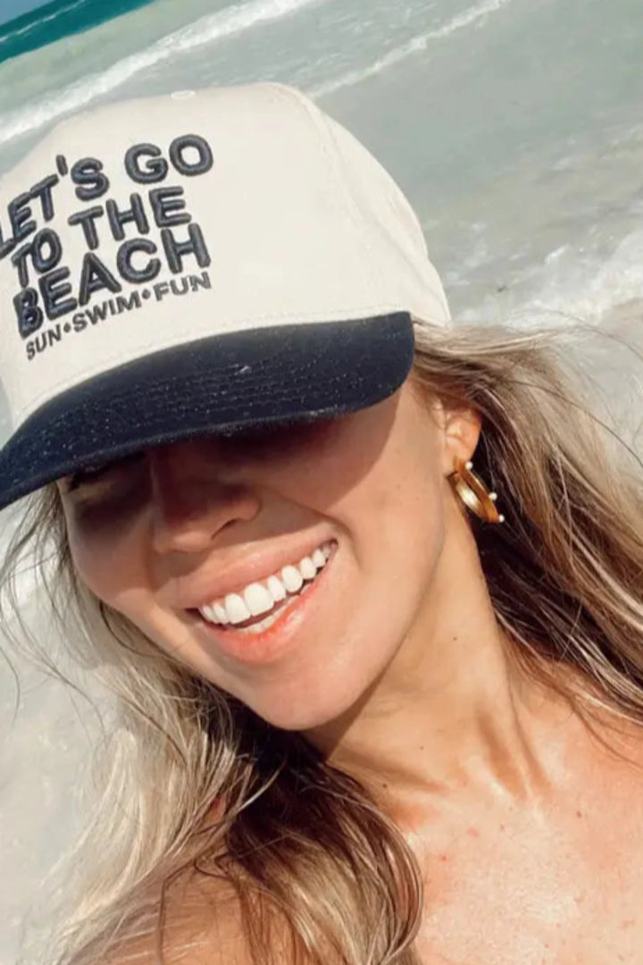 KENZKUSTOMZ - Let's Go To The Beach - Vintage Trucker Hat - Navy